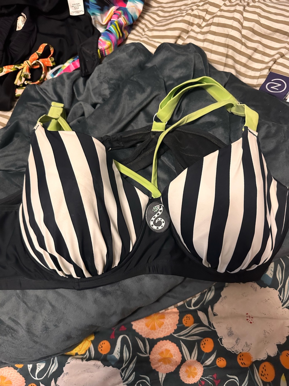 Plus Size Beetlejuice Swim Top with Underwire